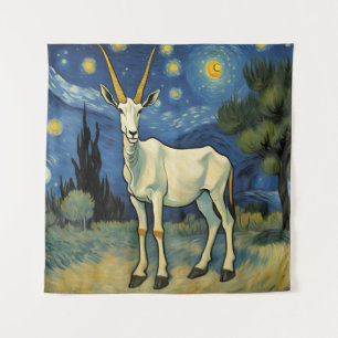 ein Oryx in einer Sternennacht Wandteppich