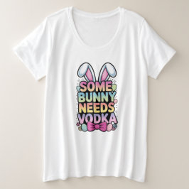 Ein Osterhasen braucht Wodka Ostern Lustiges Erwac Große Größe T-Shirt