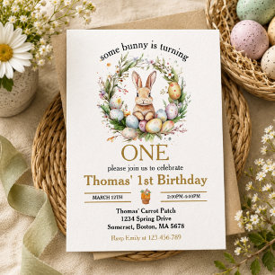 Ein Osterhasen macht einen 1. Geburtstag Einladung