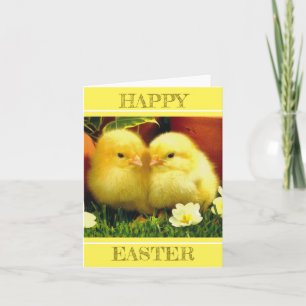 Ein Paar Babyküken im Frühling Karte