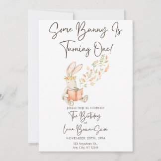 Ein paar Bunny Birthday Einladungen