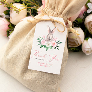 Ein paar Bunny Blink Pink Floral Vielen Dank zum G Geschenkanhänger