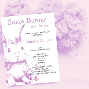 Ein paar Bunny kommt mit Baby Dusche Einladung