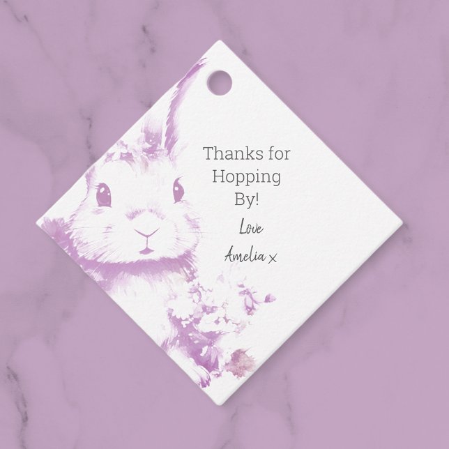 Ein paar Bunny kommt mit Baby Dusche Geschenkanhänger (Von Creator hochgeladen)