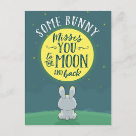 Ein paar Bunny verwirrt dich zum Mond und zurück Postkarte