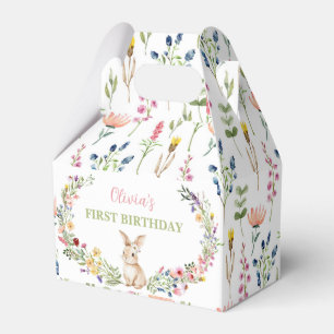 Ein paar Bunny Wildblume Girl Birthday Geschenkschachtel