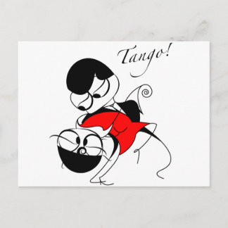 ein paar darstellende Tango-Schritte Postkarte