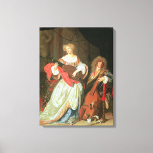 Ein Paar, das Musik macht Leinwanddruck