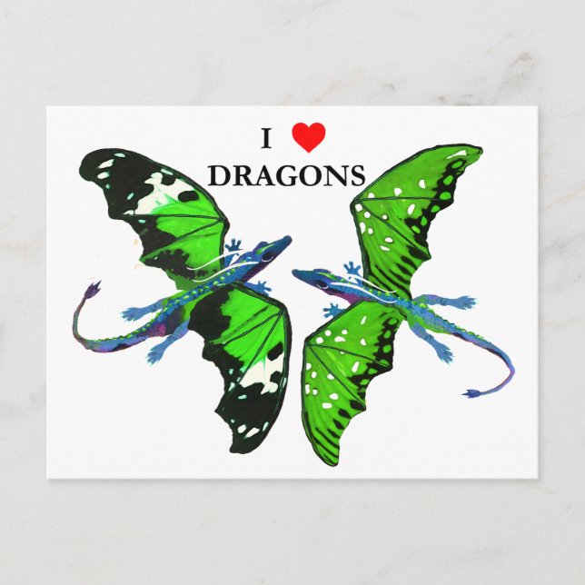 Ein Paar Drachen Postkarte (Vorderseite)