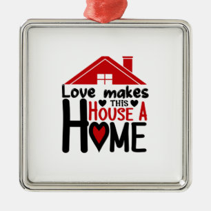 Ein paar Geschenke Liebe macht dieses Haus zu eine Ornament Aus Metall