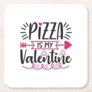 Ein paar Geschenke Pizza ist mein Valentine Rechteckiger Pappuntersetzer
