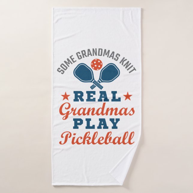 Ein paar Grandmas Strick Grandmas spielen Pickleba Badehandtuch (Badehandtuch)