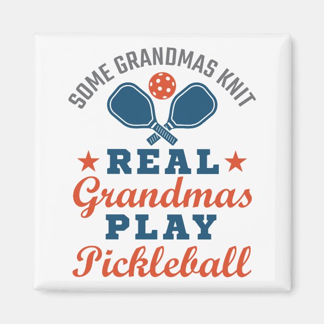 Ein paar Grandmas Strick Grandmas spielen Pickleba Magnet (Vorne)