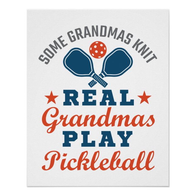 Ein paar Grandmas Strick Grandmas spielen Pickleba Poster (Vorderseite)