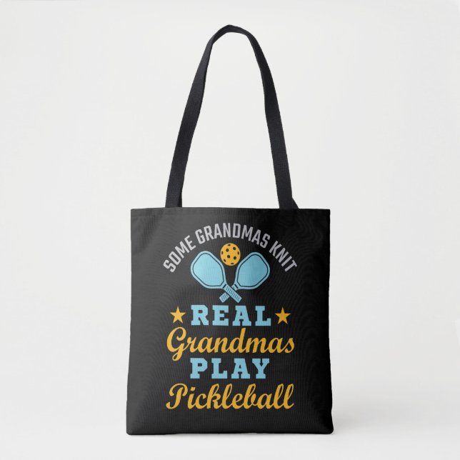 Ein paar Grandmas Strick Grandmas spielen Pickleba Tasche (Vorderseite)