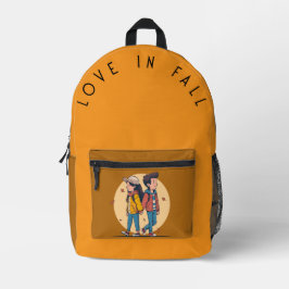 Ein paar Händchen, die im Herbst zusammenlaufen Bedruckter Rucksack