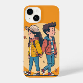 Ein paar Händchen, die im Herbst zusammenlaufen iPhone 14 Hülle