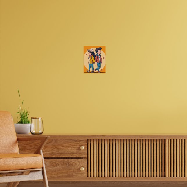Ein paar Händchen, die im Herbst zusammenlaufen Poster (Wohnzimmer 2)