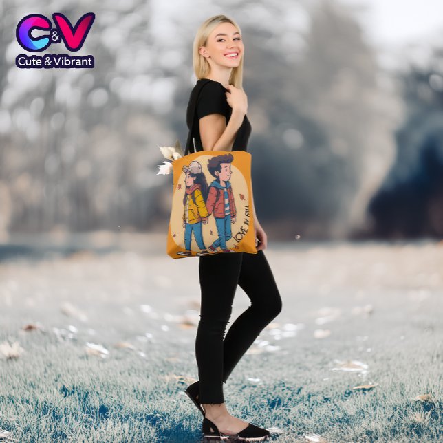 Ein paar Händchen, die im Herbst zusammenlaufen Tasche (Von Creator hochgeladen)