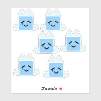 Ein paar Happy würfeln Cyan Jsab Aufkleber