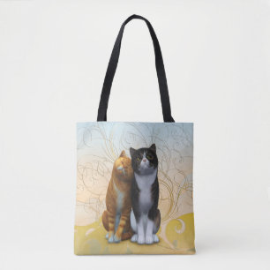 Ein paar Katzen: Liebe ist in der Luft ? Kaffee-Ta Tasche
