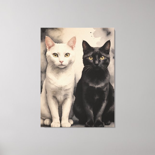 ein paar Katzen zusammensitzen Leinwanddruck (Vorderseite)