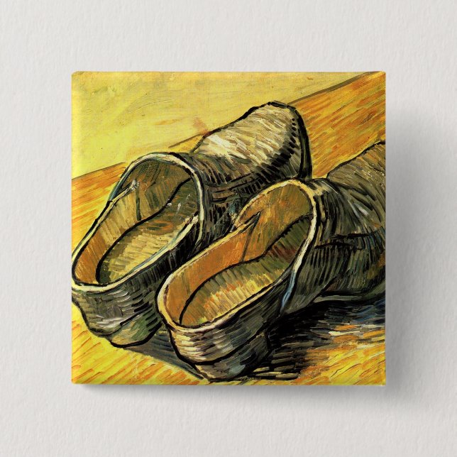 Ein Paar Lederklappen von Vincent van Gogh Button (Vorderseite)