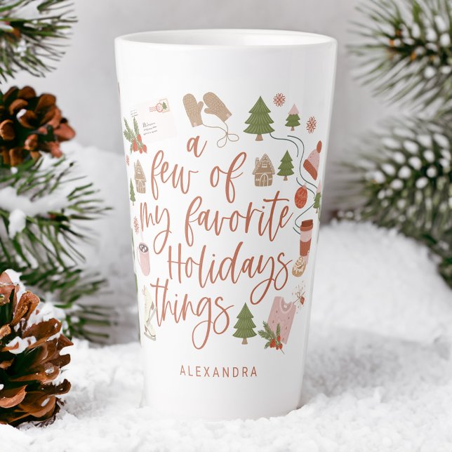 Ein paar meiner Lieblings-Urlaub Dinge Illustratio Milchtasse (A Few of My Favourite Holiday Things Illustration Latte Mug)