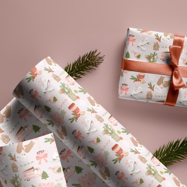 Ein paar meiner Lieblings-Weihnachts-Dinge Monogra Geschenkpapier (A Few of My Favourite Christmas Things Monogram Wrapping Paper)