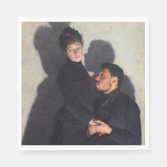 Ein Paar mit Schatten (von Emile Friant) Serviette (Vorderseite)