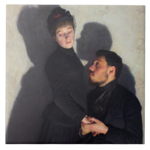 Ein Paar mit Schlagschatten (von Emile Friant) Fliese