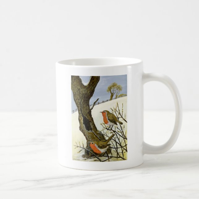 Ein Paar Rotkehlchen Kaffeetasse (Rechts)