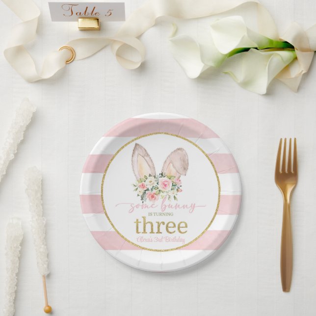 Ein paar Sonnenstrahlen drehen DREI (sonnige Ohren Pappteller (Hochzeit)