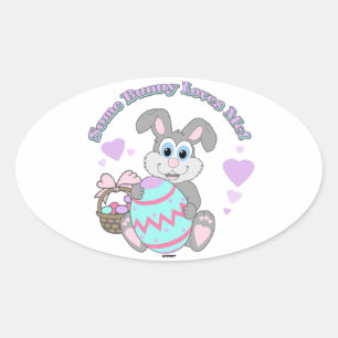 Ein paar sonnige Lieben für mich! Osterhase Ovaler Aufkleber