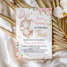 Ein paar sonnige Pink Floral Geburtstagsparty Einl Einladung