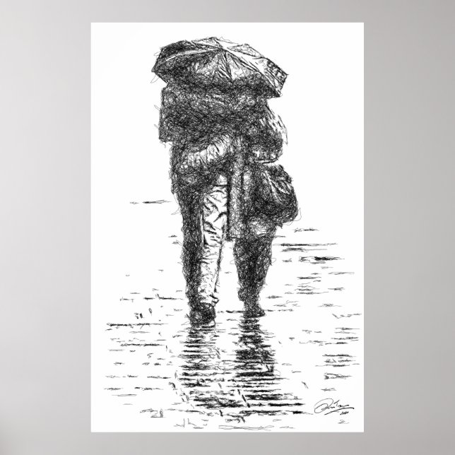 Ein paar Spaziergänge im Regen Poster (Vorne)