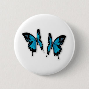 Ein Paar tropisch blauer Schmetterlinge Button