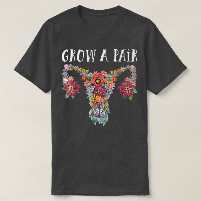 Ein paarweiches, florales Ovarium Uterus Weibchen  T-Shirt (Design vorne)