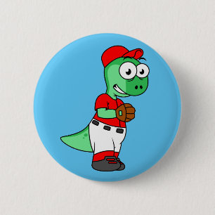 Ein Pachycephalosaurus Baseball Pitcher. Button