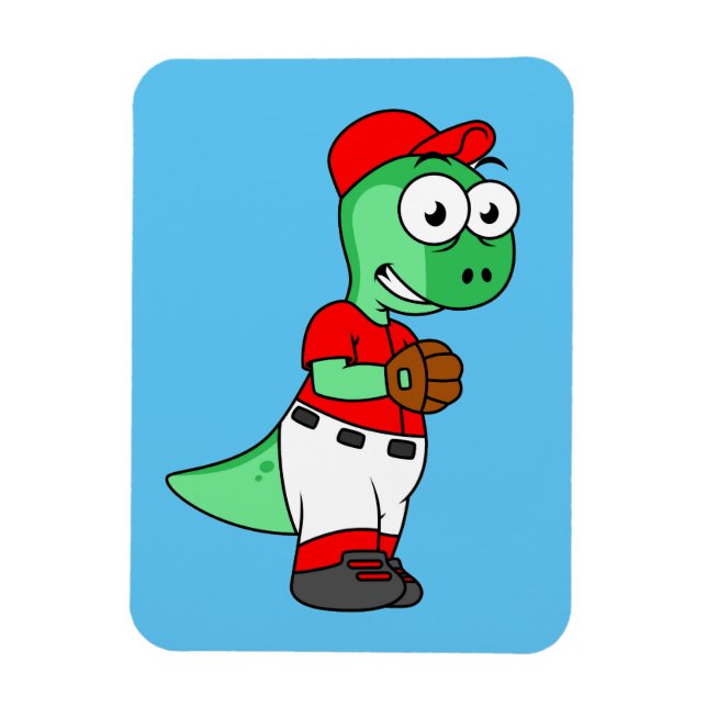 Ein Pachycephalosaurus Baseball Pitcher. Magnet (Vertikal)