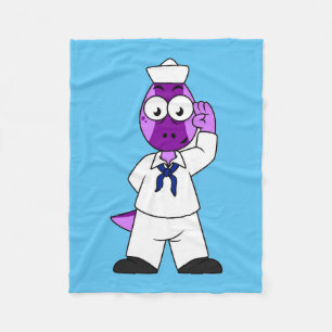Ein Pachycephalosaurus Dinosaur Marine Sailor. Fleecedecke
