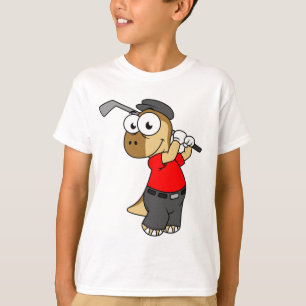 Ein Pachycephalosaurus Dinosaurier Playing Golf. T-Shirt