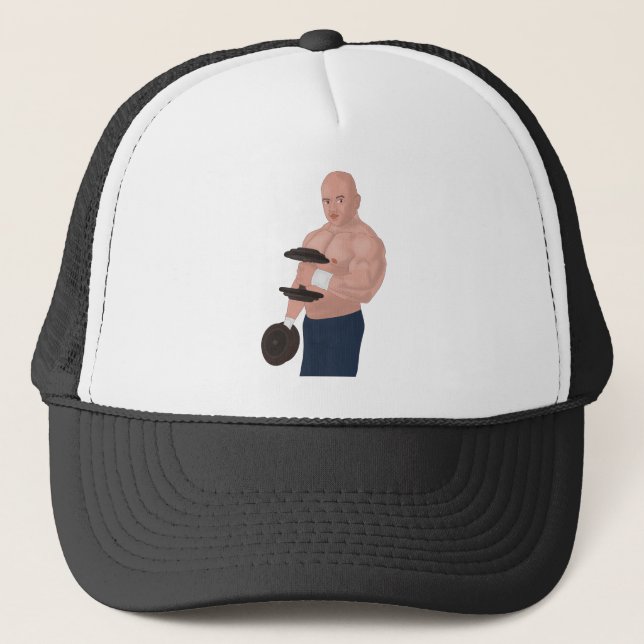 Ein Papa-Bodybuilder-Training mit Dumbells Truckerkappe (Vorderseite)