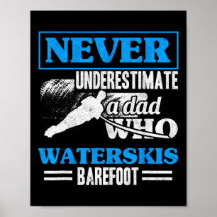 Ein Papa, der Wasserski läuft und Wasserskilaufen Poster