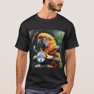 Ein Papagei auf einem Motorrad T-Shirt