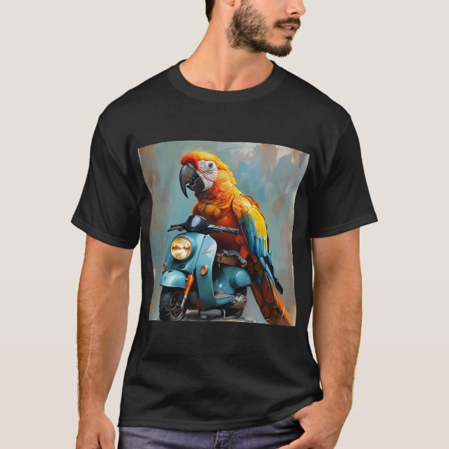 Ein Papagei auf einem Motorrad Teil II T-Shirt (Vorderseite)