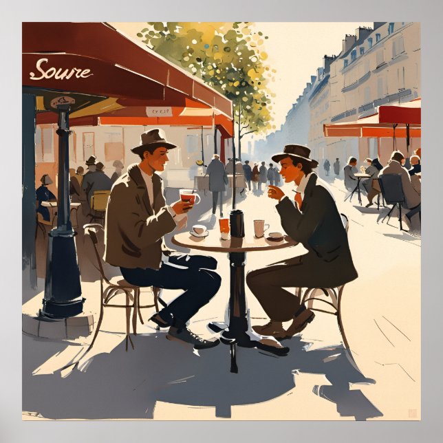 Ein Pariser Tisch in der Sonne Print Poster (Vorne)