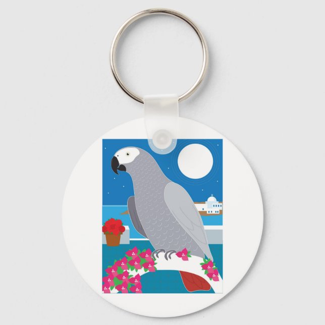 Ein Parrot im Paradies Schlüsselanhänger (Vorderseite)