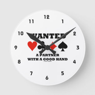Ein Partner mit guten Hand-Vier-Card-Anzügen gewol Runde Wanduhr