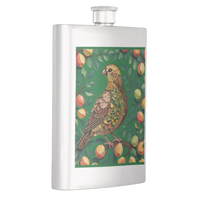 Ein Partridge in einem Birnbaum-Ausschnitt im Stif Flachmann (Rechts)